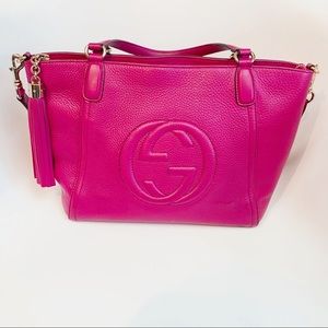 GUCCI Soho Top Handle Shoulder Strap Hot Pink S